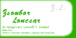 zsombor loncsar business card